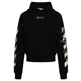 Off White Pull à capuche blanc cassé à imprimé flèches Noir