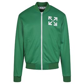 Off White Off-White Arrows-Print Bomber Track Jacket Green
