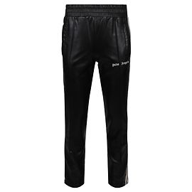 Palm Angels Logo Faux-Leather Track Pants Black