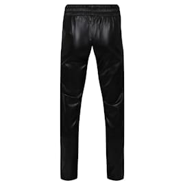 Palm Angels-Palm Angels Logo Faux-Leather Track Pants-Black