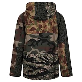 Palm Angels-Palm Angels Multi-Print Parka Jacket-Black