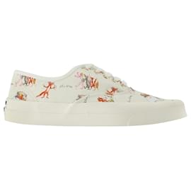 Autre Marque-Oly Flower Fox Sneaker aus weißer Baumwolle-Weiß