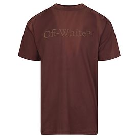 Off White camiseta con logo estampado Castaño