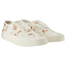 Autre Marque-Oly Flower Fox Sneakers in White Cotton-White