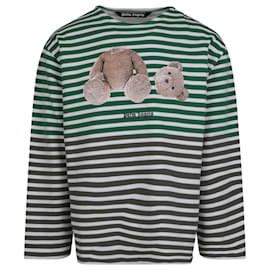 Palm Angels-Palm Angels Broken-Bear Long Sleeve T-Shirt-Green