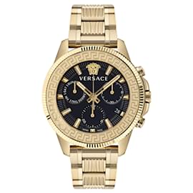 Versace-Relógio Pulseira Versace Greca Action Chrono-Dourado,Metálico