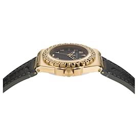 Versace-Relógio Versace Greca Reaction Couro-Dourado,Metálico