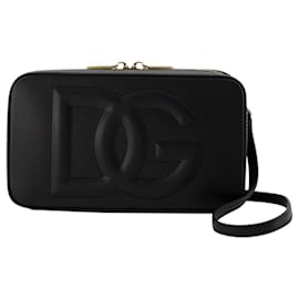 Dolce & Gabbana-Bandolera Dg Logo Camera - Dolce & Gabbana - Negro - Cuero-Negro