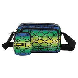 Off White Borsa a tracolla in pelle con monogramma Off-White Omber Multicolore