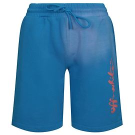 Off White Short de survêtement blanc cassé Painter Logo Bleu