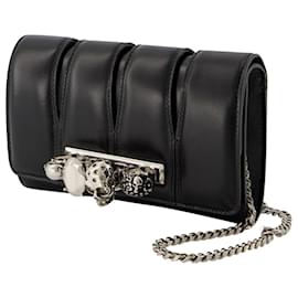 Alexander Mcqueen-The Slash Clutch - Alexander Mcqueen - Preto - Couro-Preto