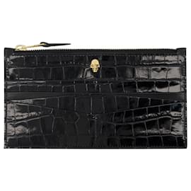 Alexander Mcqueen-Flat Zip W/Cc Wallet - Alexander Mcqueen - Black - Leather-Black