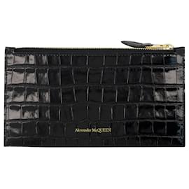 Alexander Mcqueen-Flat Zip W/Cc Wallet - Alexander Mcqueen - Black - Leather-Black