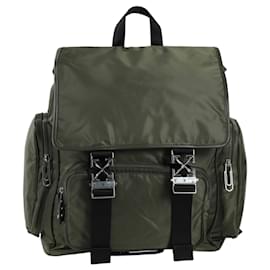 Off White Off-White Nylon Logo Backpack Green