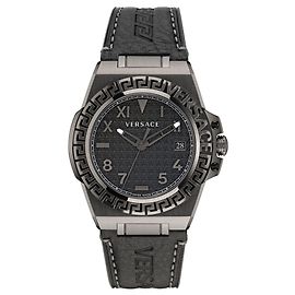 Versace Reloj Greca Reaction de piel Gris