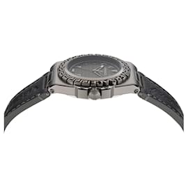 Versace-Montre Versace Greca Reaction en cuir-Gris