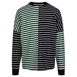 Palm Angels-Palm Angels Color-Blocked Long Sleeve Striped T-Shirt-Multiple colors