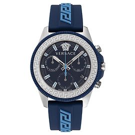 Orologio Versace Greca Action Crono Silicone Argento Metallico