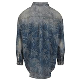 Palm Angels-Palm Angels Palms Denim Shirt-Blue