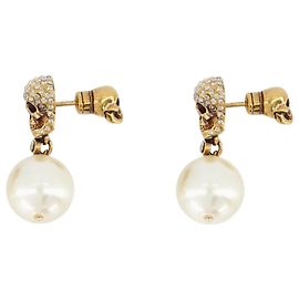 Pendiente Pearl N Skull - Alexander Mcqueen - Oro/Perla - Metal Multicolor
