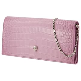 Alexander Mcqueen-Wallet On Chain - Alexander Mcqueen - Antic Pink - Leather-Pink