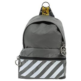 Off White Mochila de nylon off-white com logotipo de seta Cinza