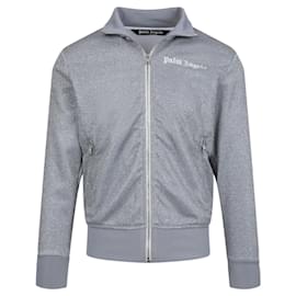 Palm Angels-Palm Angels Metallic Track Jacket-Silvery,Metallic