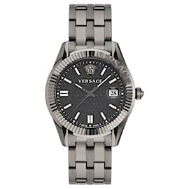 Versace-Versace Greca relógio com pulseira de tempo-Cinza