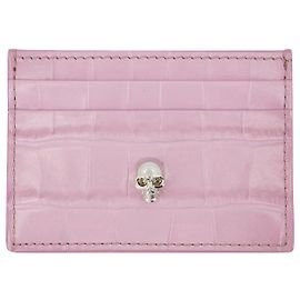 Tarjetero - Alexander Mcqueen - Rosa Antiguo - Cuero Rosa