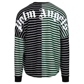 Palm Angels-Palm Angels Color-Blocked Long Sleeve Striped T-Shirt-Multiple colors