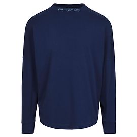 Palm Angels Langarm-Logo-T-Shirt Blau