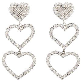 Three Hearts Earring - Alessandra Rich - Silver - Brass Silvery Metallic