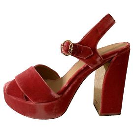 Tory Burch Sandali con plateau in velluto rosa Rosa
