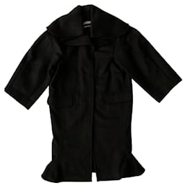 Jacquemus-Manteau oversize en laine noire-Noir
