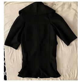 Jacquemus-Abrigo oversize de lana negra-Negro
