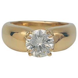 inconnue Bague jonc or jaune, diamant. Autre