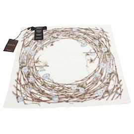 Gucci-Sciarpa con stampa floreale-Bianco