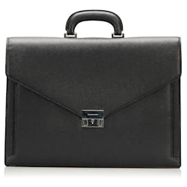 Burberry-Leather Briefcase-Black