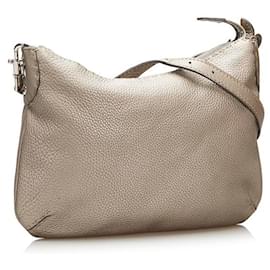 Fendi-Sac à bandoulière en cuir Selleria-Gris