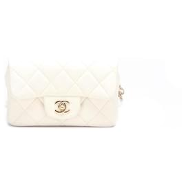 Chanel-Lambskin Quilted Mini My Precious Waist Bag-White