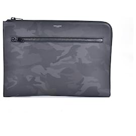 Yves Saint Laurent-Camouflage Clutch Bag-Black