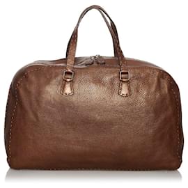 Fendi-Sac Boston en cuir Selleria-Marron
