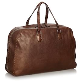 Fendi-Sac Boston en cuir Selleria-Marron