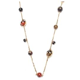 Louis Vuitton-Crystal, Resin, & Wood LV Ball Charm Necklace-Multiple colors