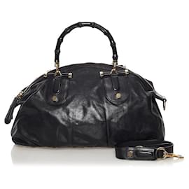 Gucci-Grand cabas pop en bambou 189867-Noir