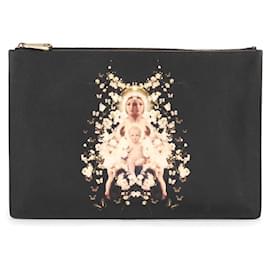 Givenchy-Printed Leather Clutch Bag-Black
