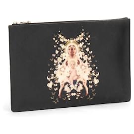 Givenchy-Printed Leather Clutch Bag-Black