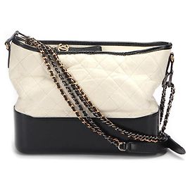 Sac à épaule Gabrielle Medium en cuir Chanel Blanc