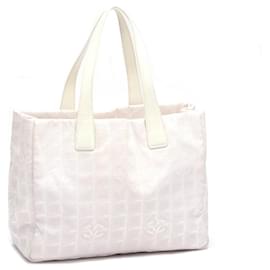 Chanel-Chanel New Travel Line Tote Bag Canvas Tote Bag in Good condition-White