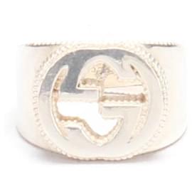 Gucci Anillo de sello con G entrelazada Plata